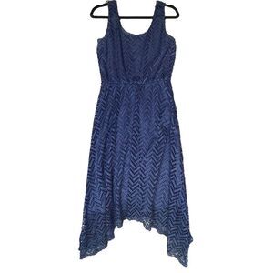 AUW Dress Womens Size‎ 6 Blue Lace Boho Dark Romantic Feminine Fairy Coquette